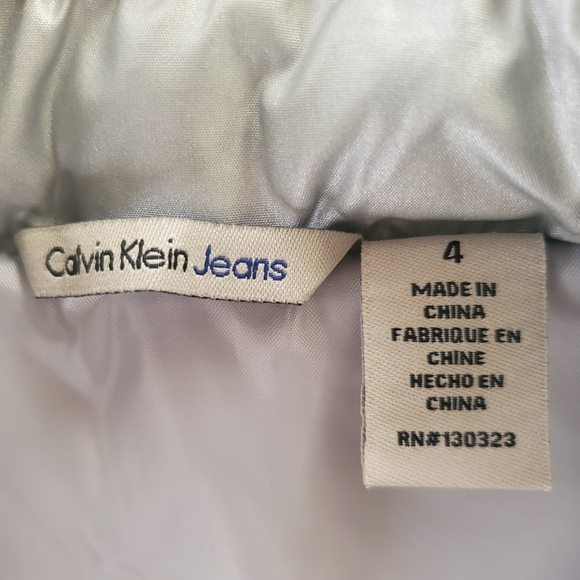 Calvin Klein Jeans Silver Quilted Vest - Size 4 - Picture 4 of 4